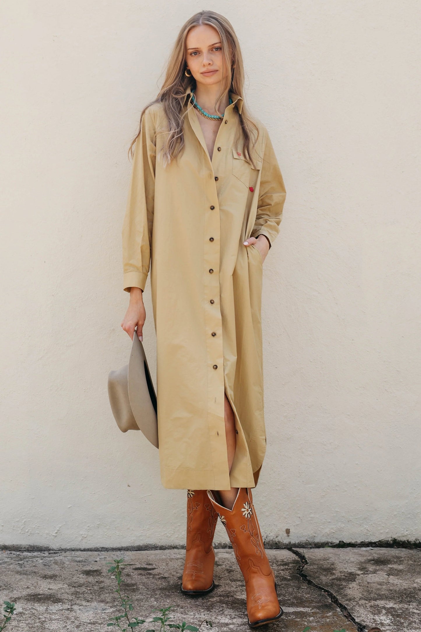 Ranch Midi Dress- Camel