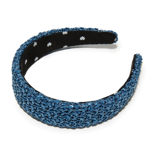 RAFFIA BESSETTE HEADBAND- COBALT