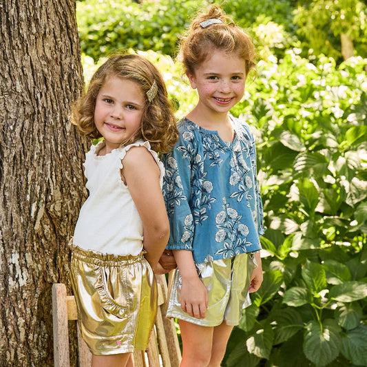 Girls Theodore Short- Gold Lame