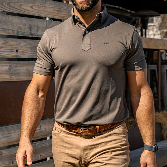 Modern Western Polo- Pecan Brown