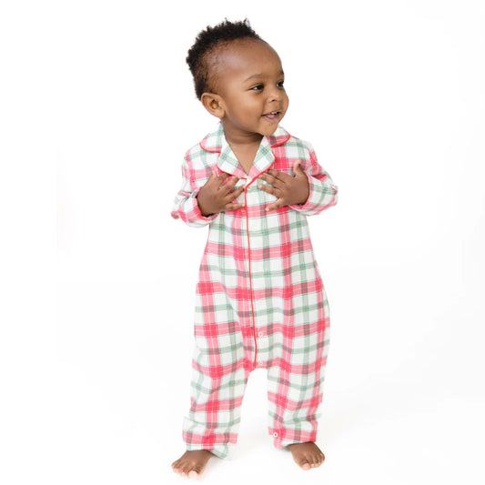 Holiday Plaid Coat-Style Romper