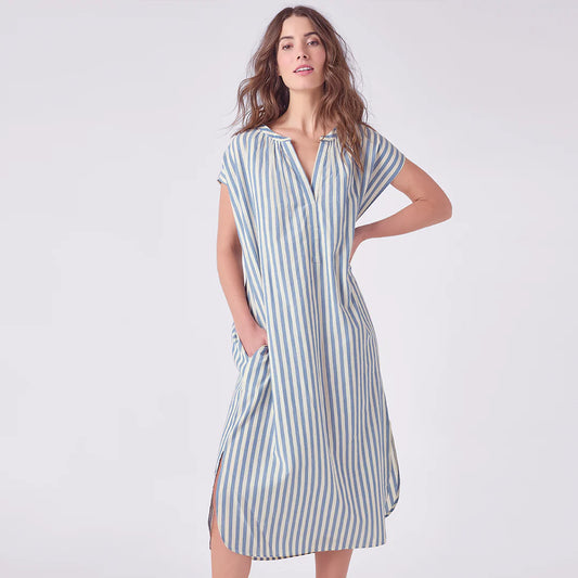 Womens Cooper Coverup- Blue Stripe