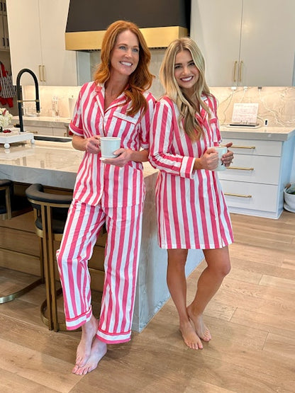 Caryn Lawn PJ Set- Pink Stripe