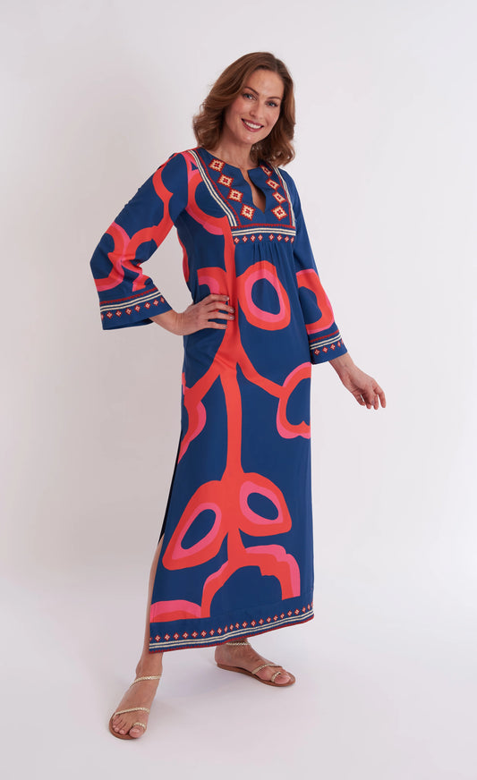 Crispell Caftan- Ocean Fire