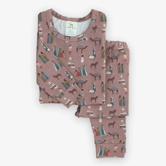 Modal Long Sleeve Pajama Set- Silent Night Rose