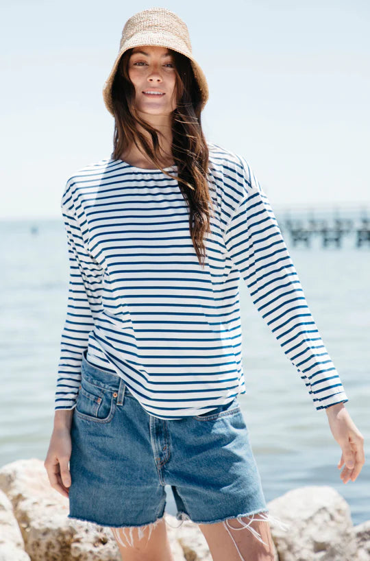 Little Bay Sun Shirt SPF 50+ Navy Stripe