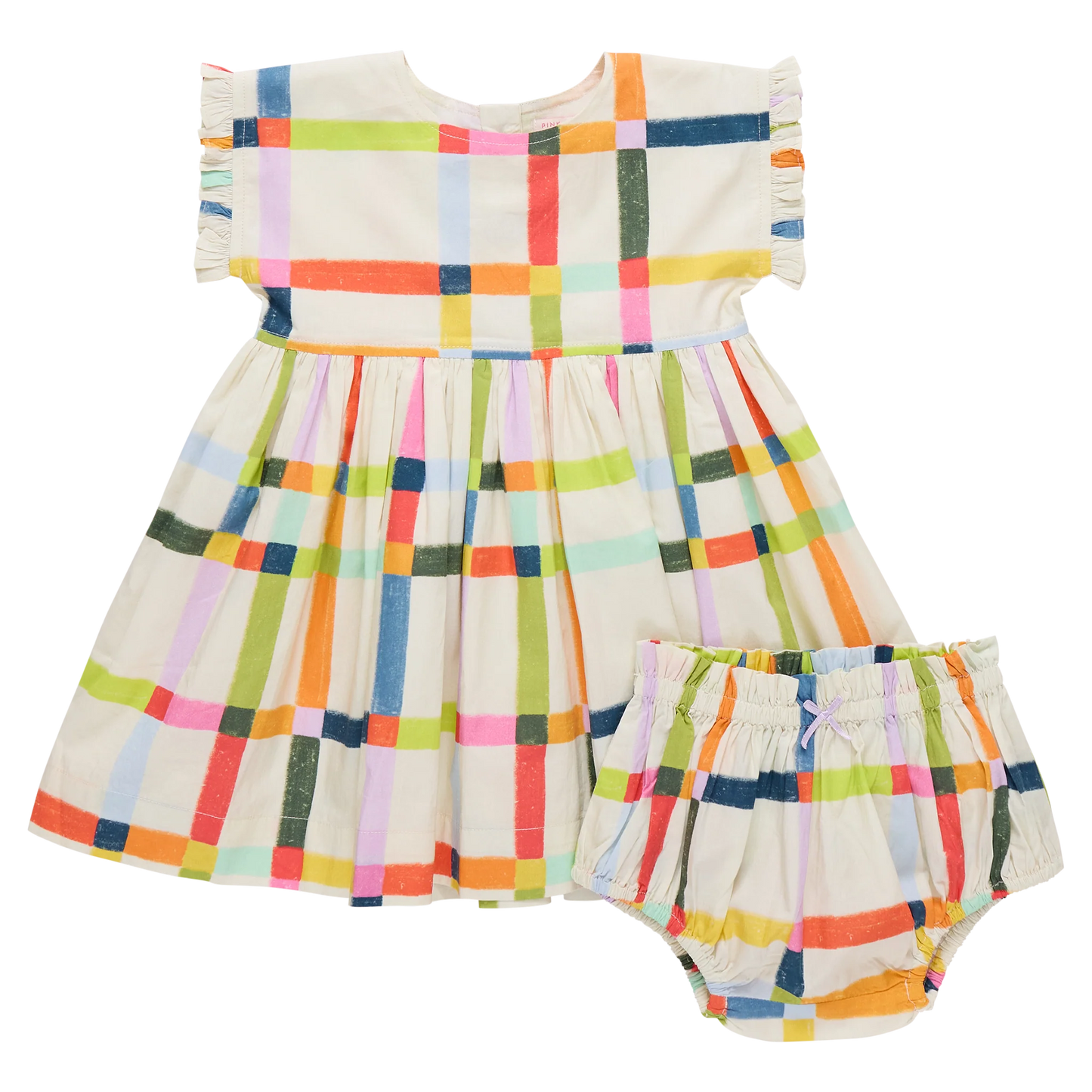 Baby Girls Adaline Dress Set- Multi Tattersall