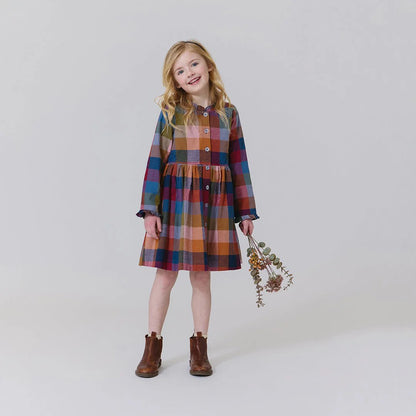Girls Autumn Dress- Harvest Check