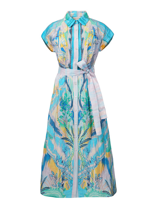 Azure Waves Shirt Dress