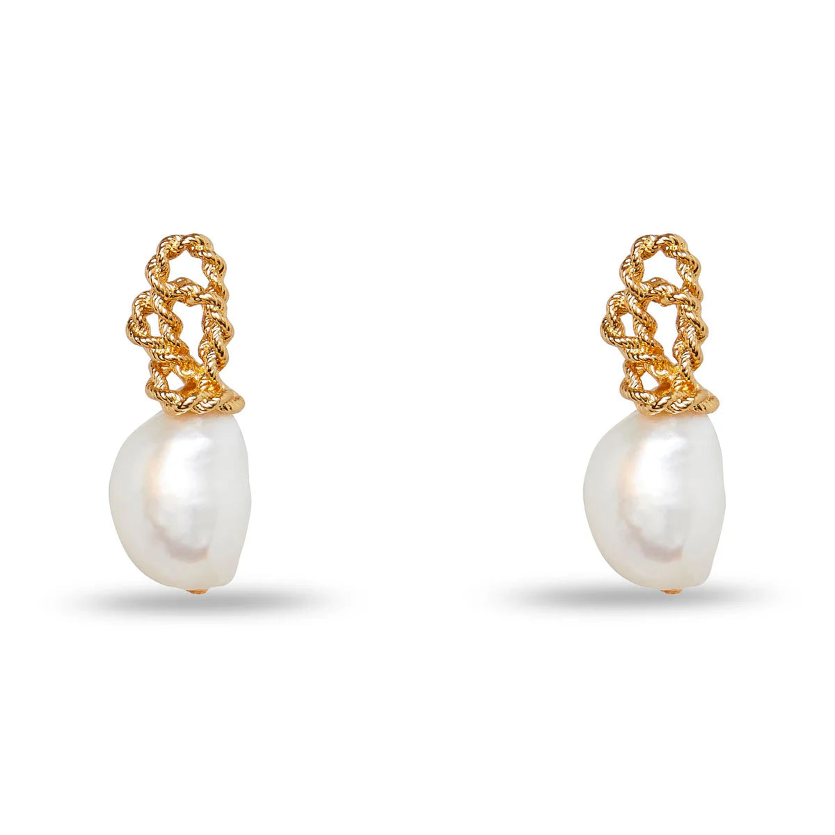 Pearl Chateau Rope Button Earrings