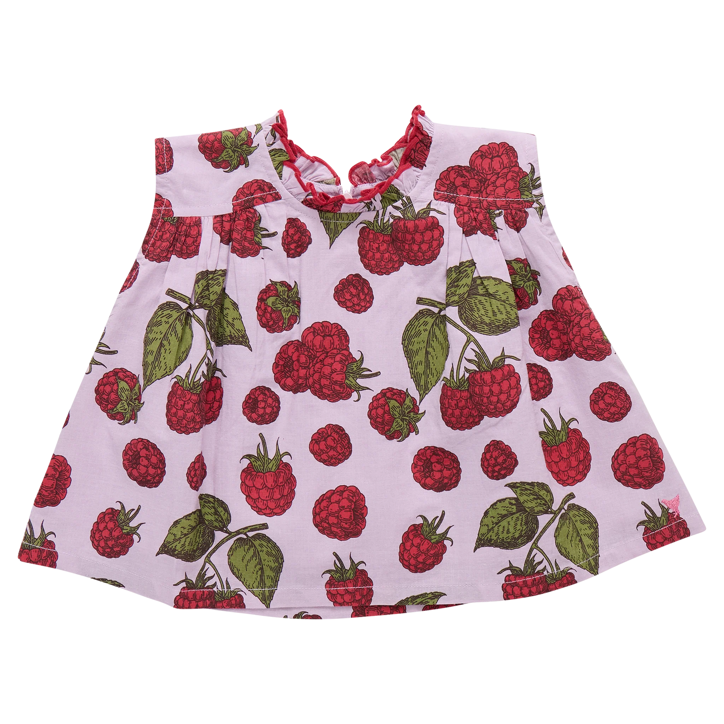 Girls Scallop Misha Top- Lavender Raspberries