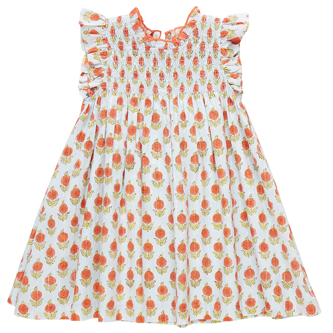 Girls Stevie Dress- Blue Dahlia