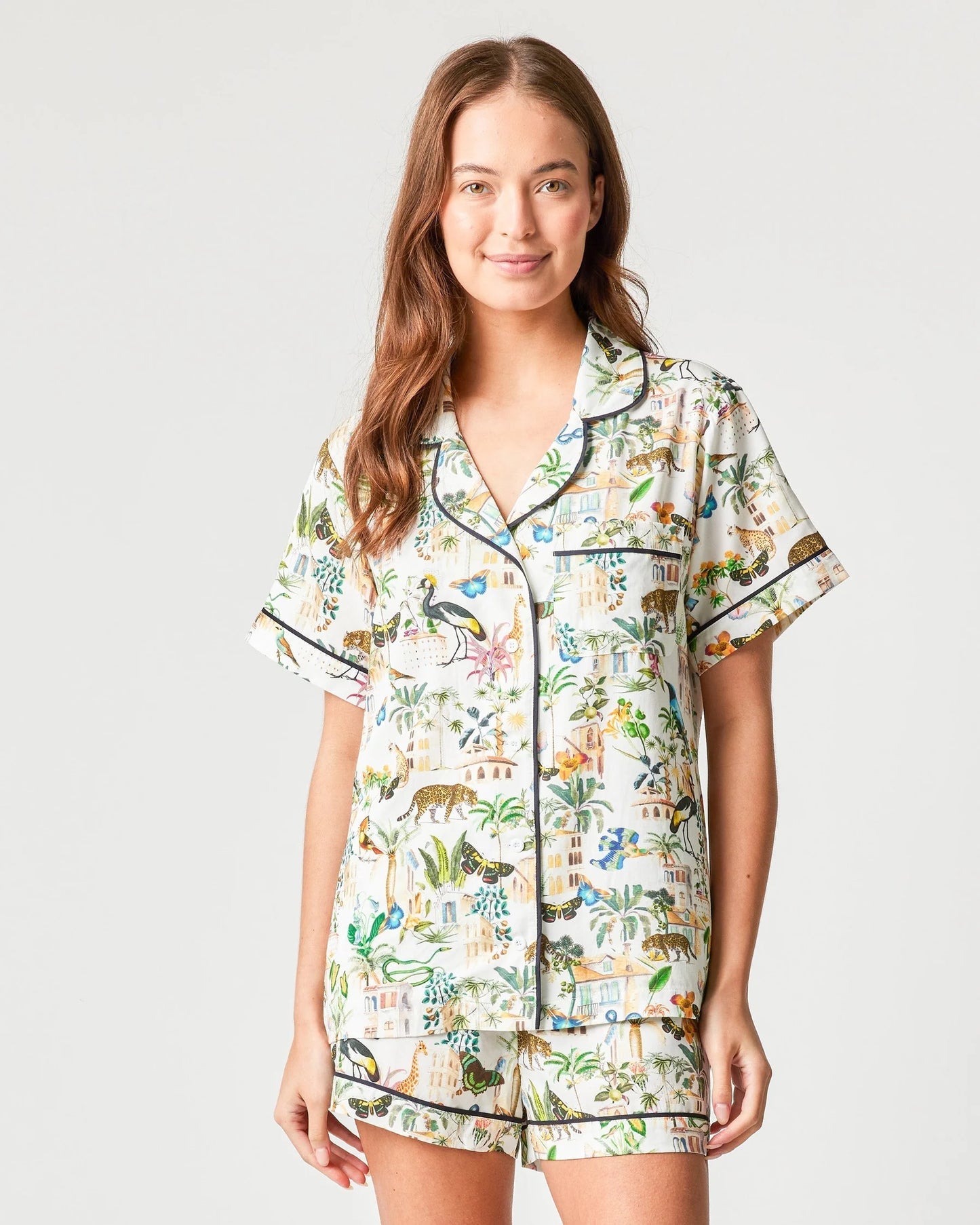 Katie Kime Pajama Shorts Set- Animal Kingdom