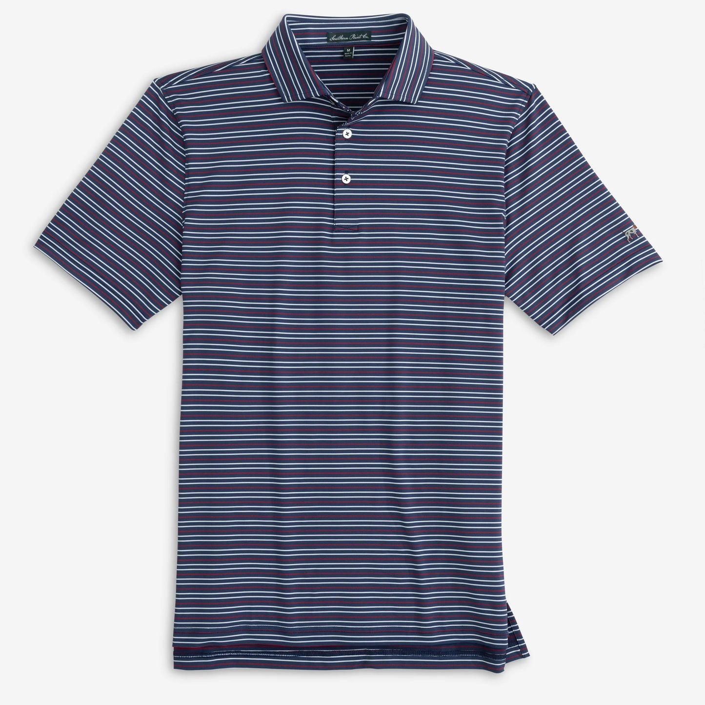 Hillside Stripe Polo- Midnight/Deep Red/White