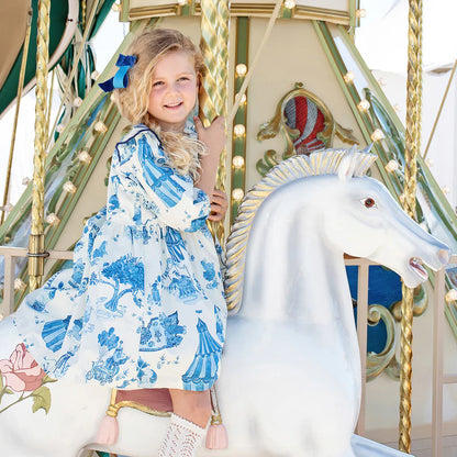 Girls Brooke Dress- Blue Circus