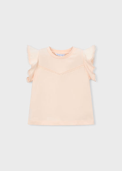 Ruffle T-Shirt in Salmon