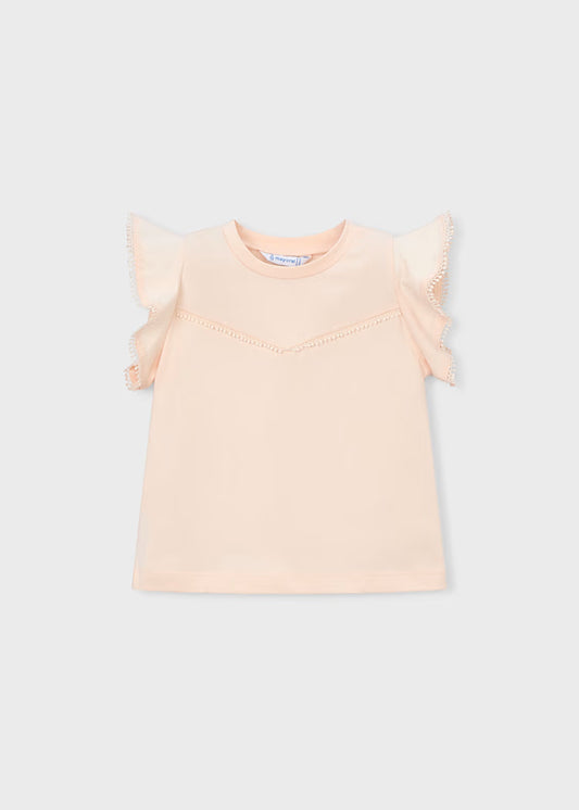 Ruffle T-Shirt in Salmon
