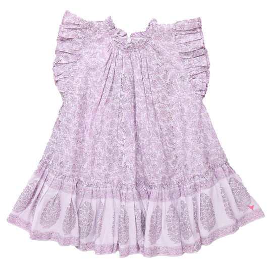 Girls Harper Dress-Lavender Floral Garden
