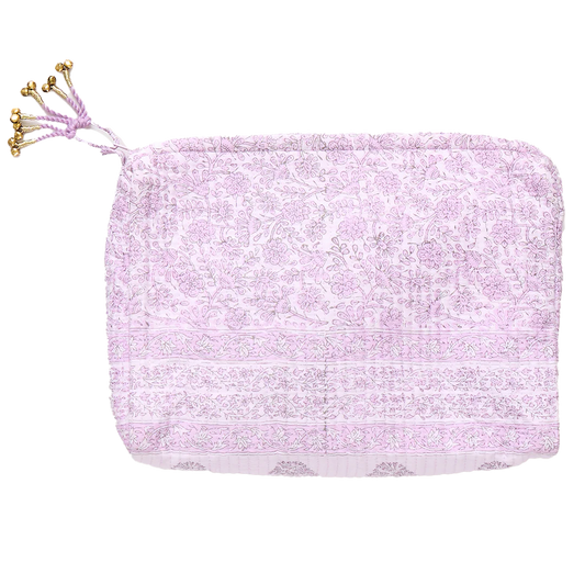 Small Quilted Pouch- Lavender Garden Floral