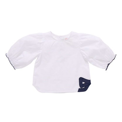 Girls Dana Bow Top- White