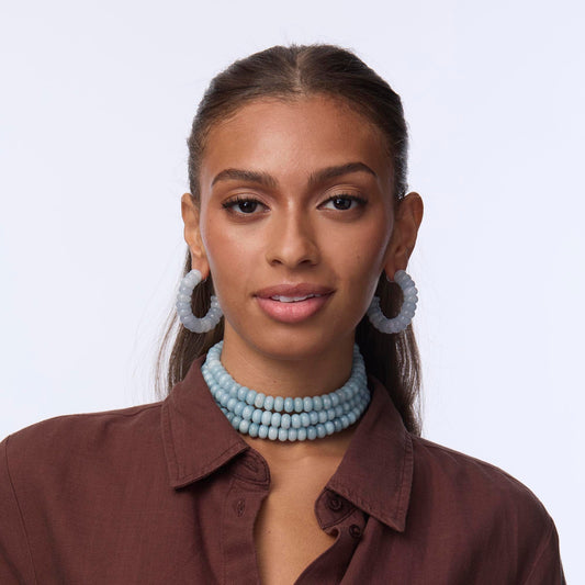 Blue Aventurine Hoop Earrings