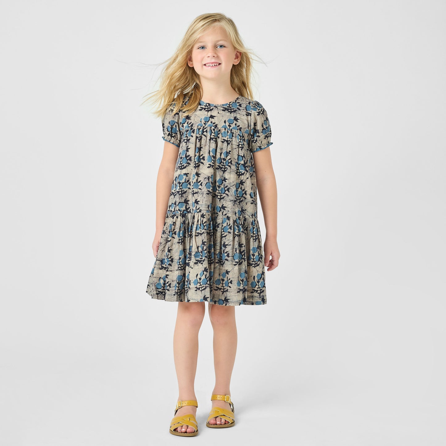 Girls Fiona Dress- Grey Dandelion