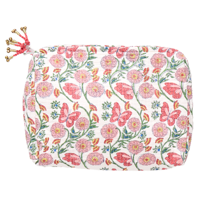 Small Quilted Pouch- Butterfly Vines