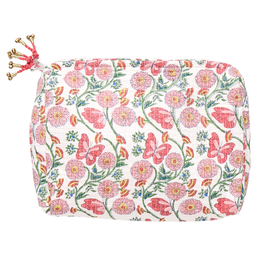 Small Quilted Pouch- Butterfly Vines
