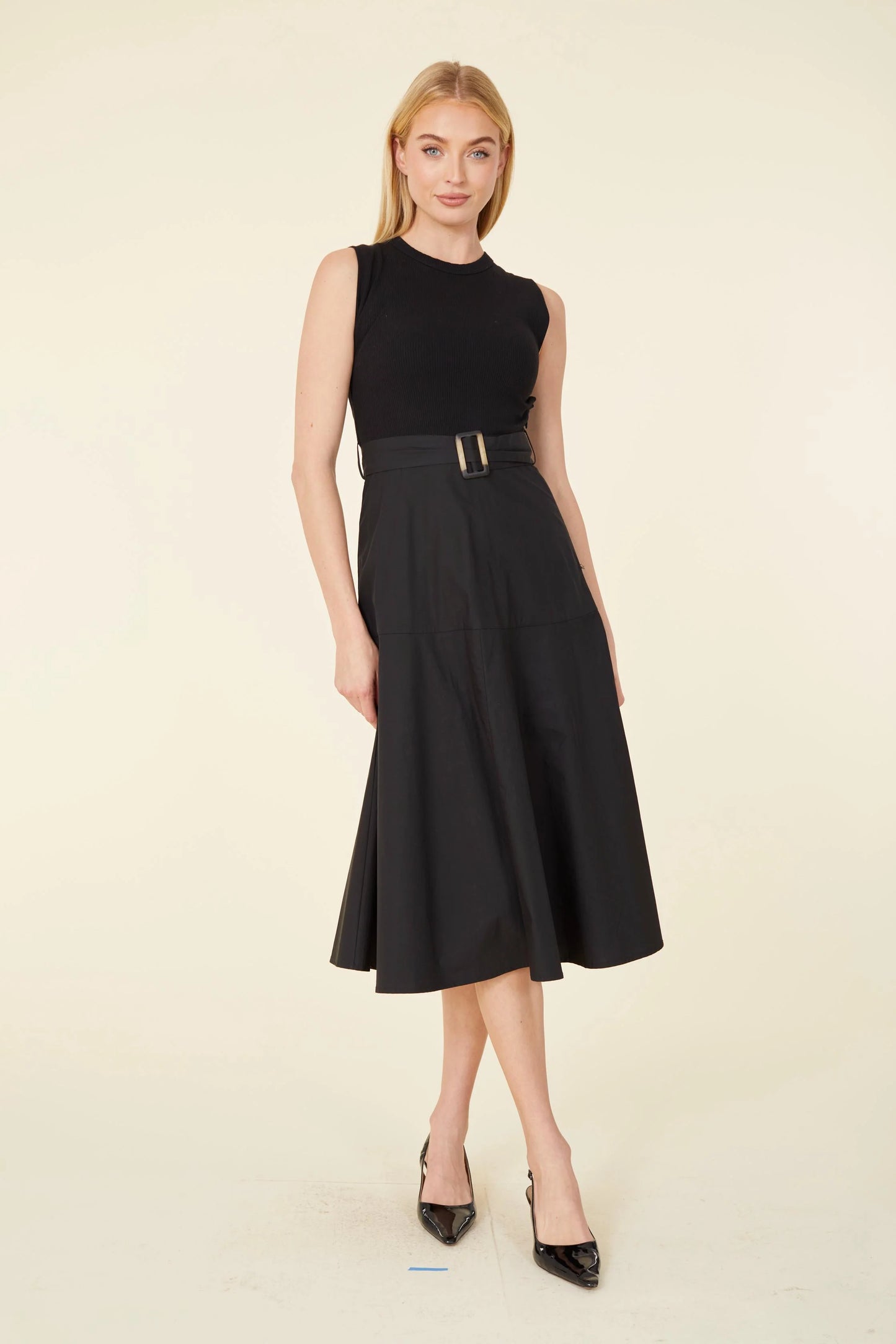 Sleeveless Midi Dress- Black