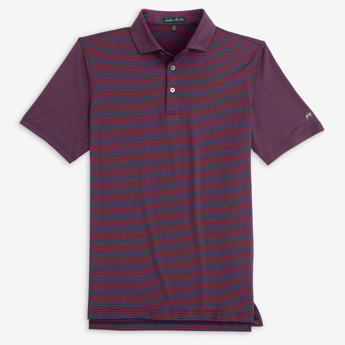 Hinton Stripe Polo- Deep Red/Midnight