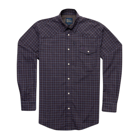 Long Sleeve Western Field Shirt- Blue Pedernales