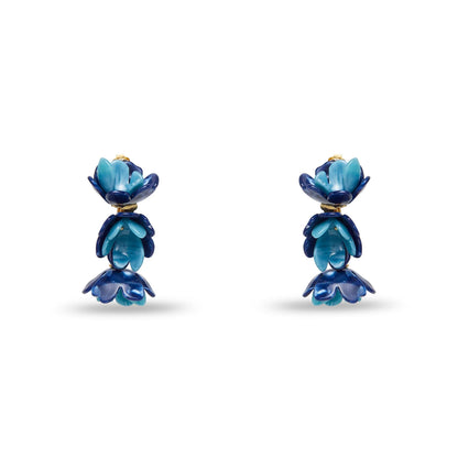 Azure Mini Rose Drop Earrings