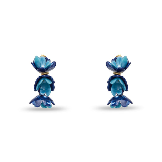 Azure Mini Rose Drop Earrings
