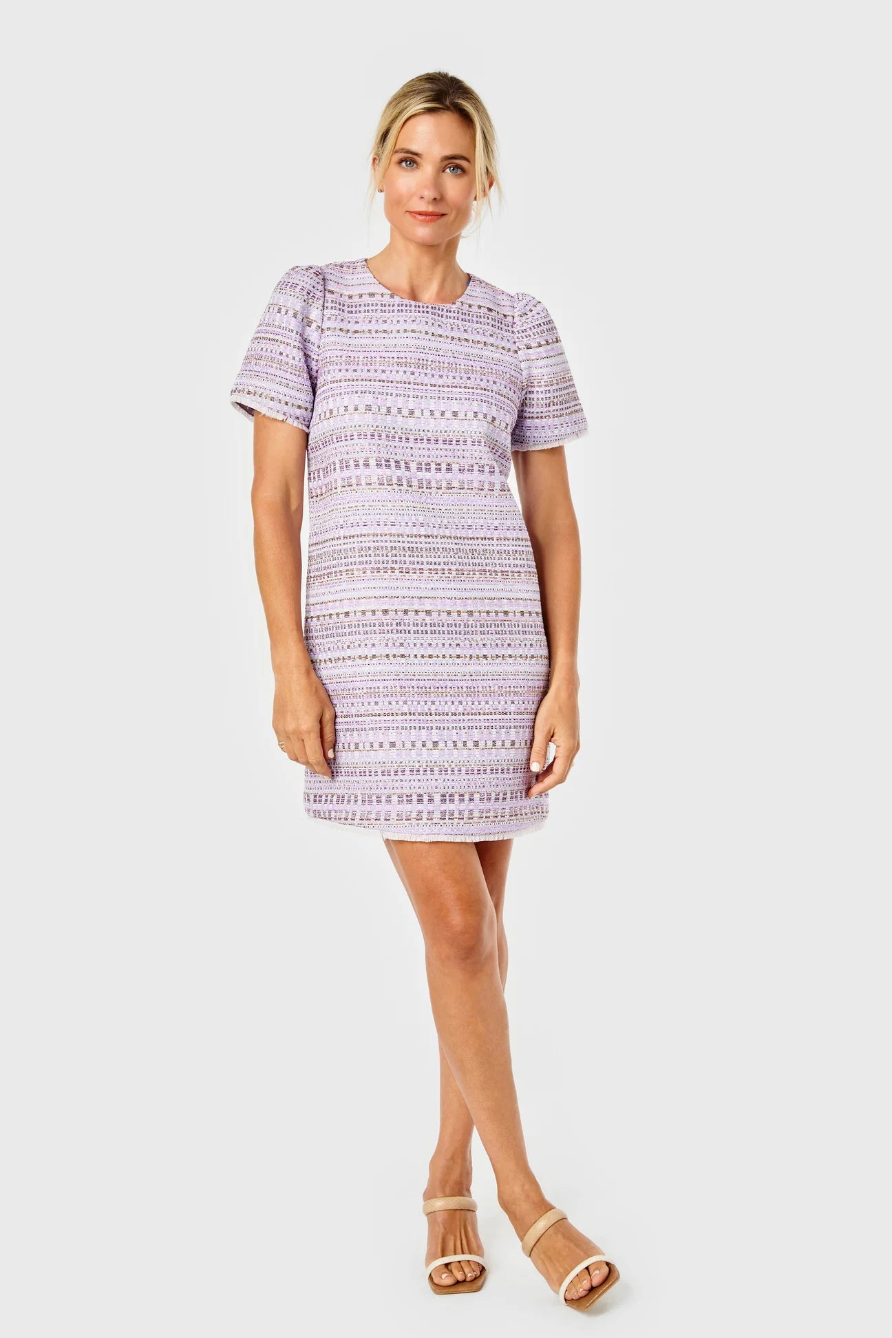 Chloe Dress- Tweed Lavender