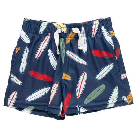 Boys Swim Trunks- Navy Surfboard