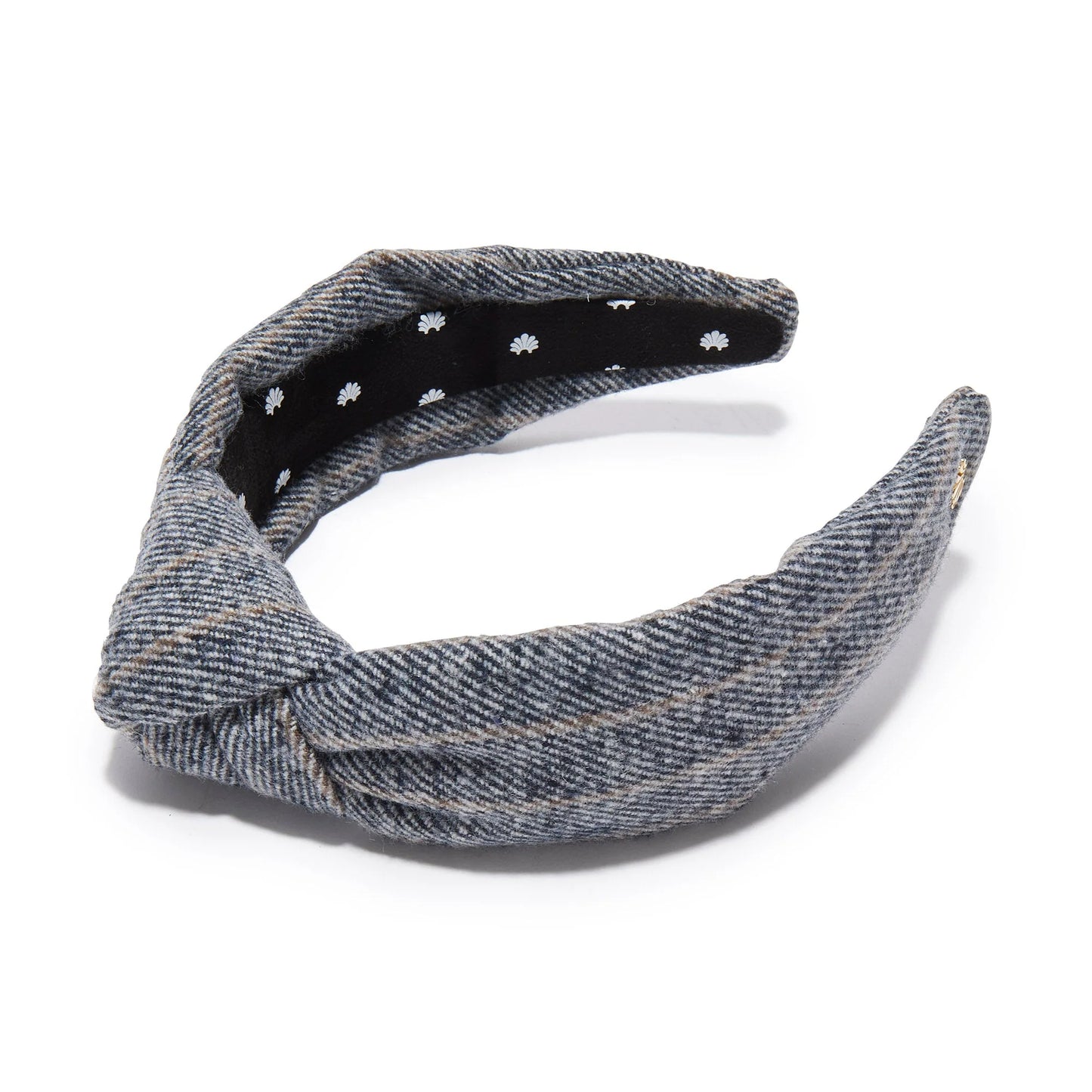 CHARCOAL TWILL TWEED KNOTTED HEADBAND