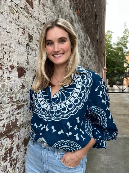 Estelle Shirt- Grand Blue Bandana