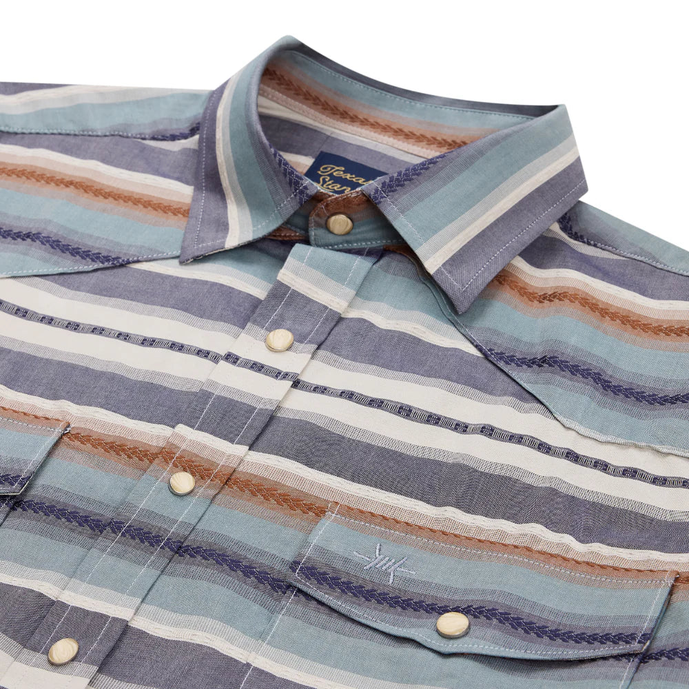 Signature Pearl Snap- Pecos Blue