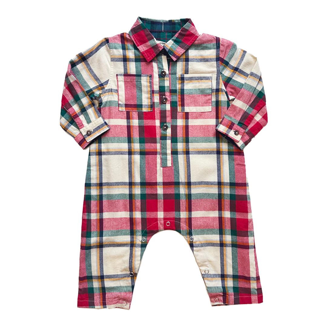 Baby Boys Easton Jumper- Holiday Tartan