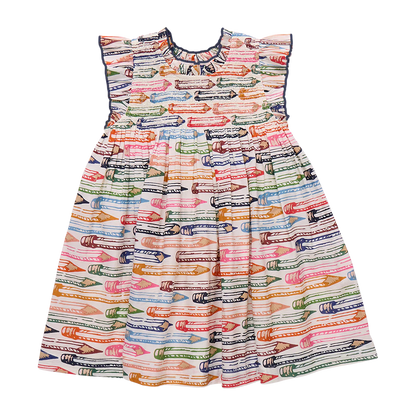 Girls Stevie Dress- Colored Pencils