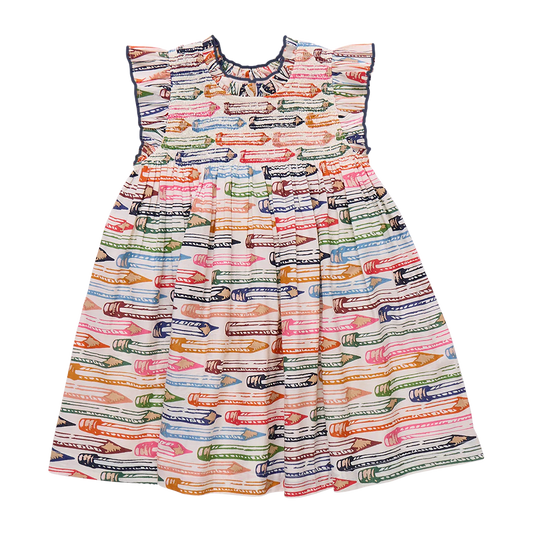 Girls Stevie Dress- Colored Pencils