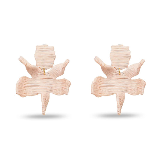 Natural Raffia Paper Lily Earrings