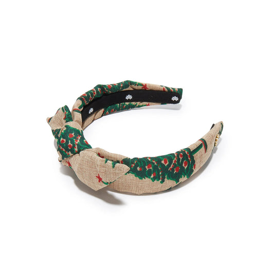 Kids Vintage Pine Evergreen Woven Bow-Tie Headband