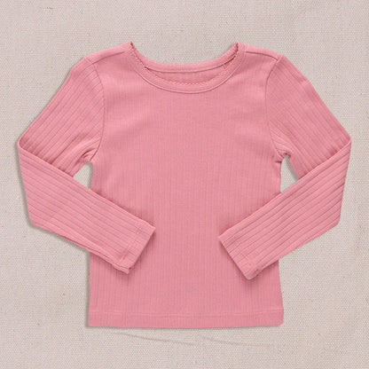 SeeSaw Long Sleeve Rib T-Shirt- Dark Pink