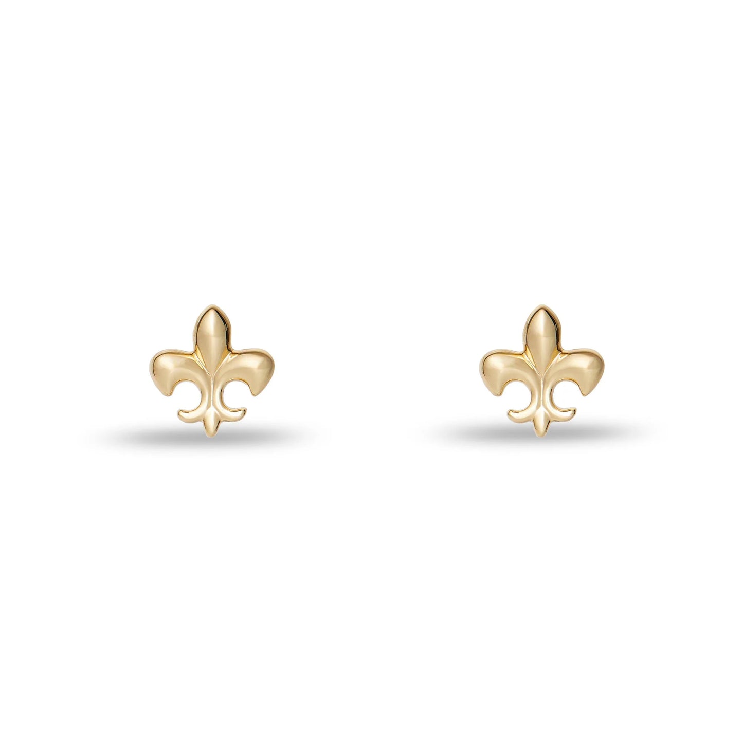 Gold Fleur de Lis Stud Earrings