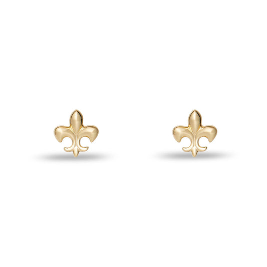 Gold Fleur de Lis Stud Earrings