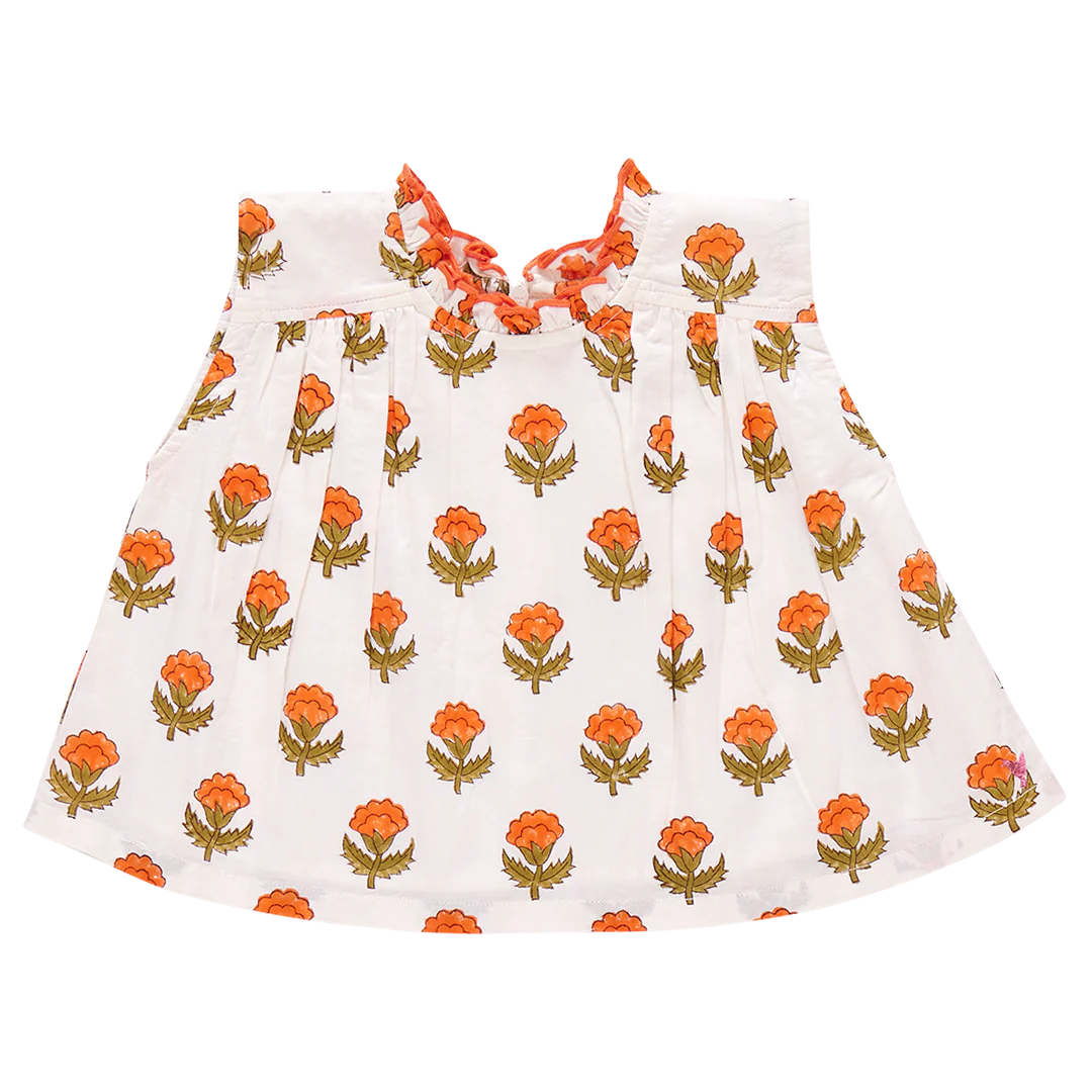 Girls Misha Top- Small Orange Bud