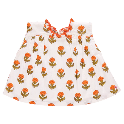 Girls Misha Top- Small Orange Bud