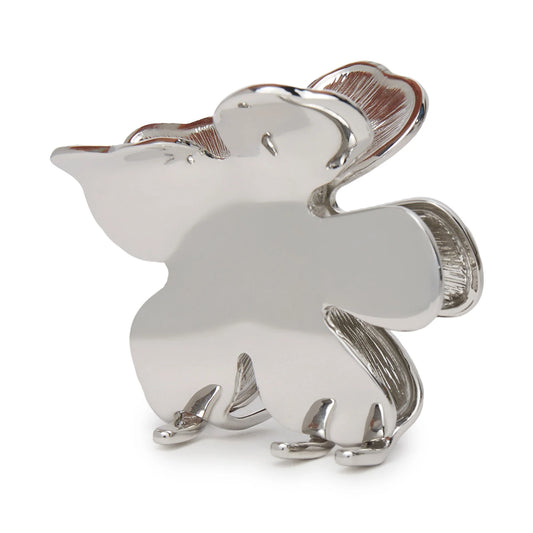 Silver Lily Claw Clip