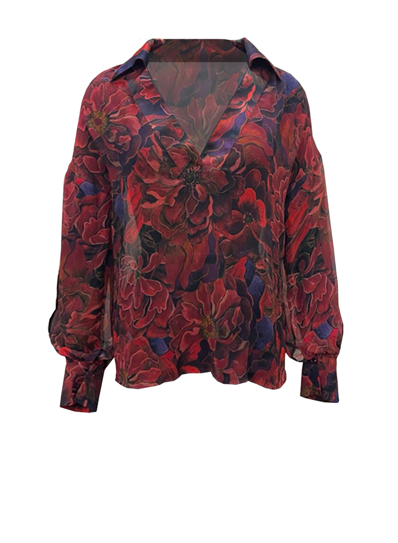 Noir Flora Silk Top